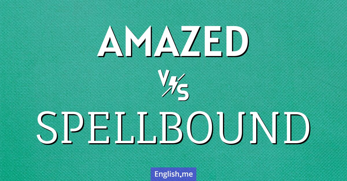 "Amazed" (erstaunt, begeistert, überwältigt) gegen "Spellbound" (gebannt, verzaubert, fasziniert)