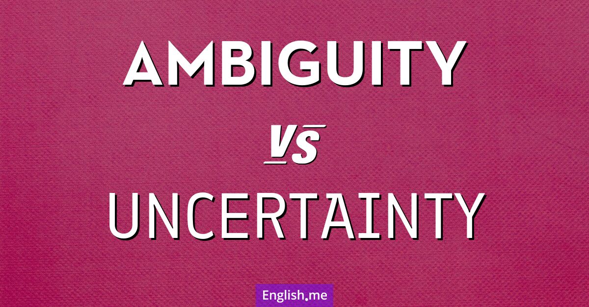 "Ambiguity" (Mehrdeutigkeit) gegen "Uncertainty" (Unsicherheit)