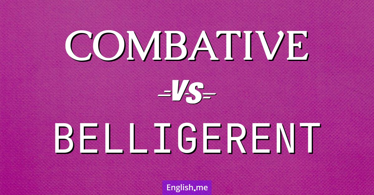 "Combative" (kampfbereit) gegen "Belligerent" (kriegerisch)