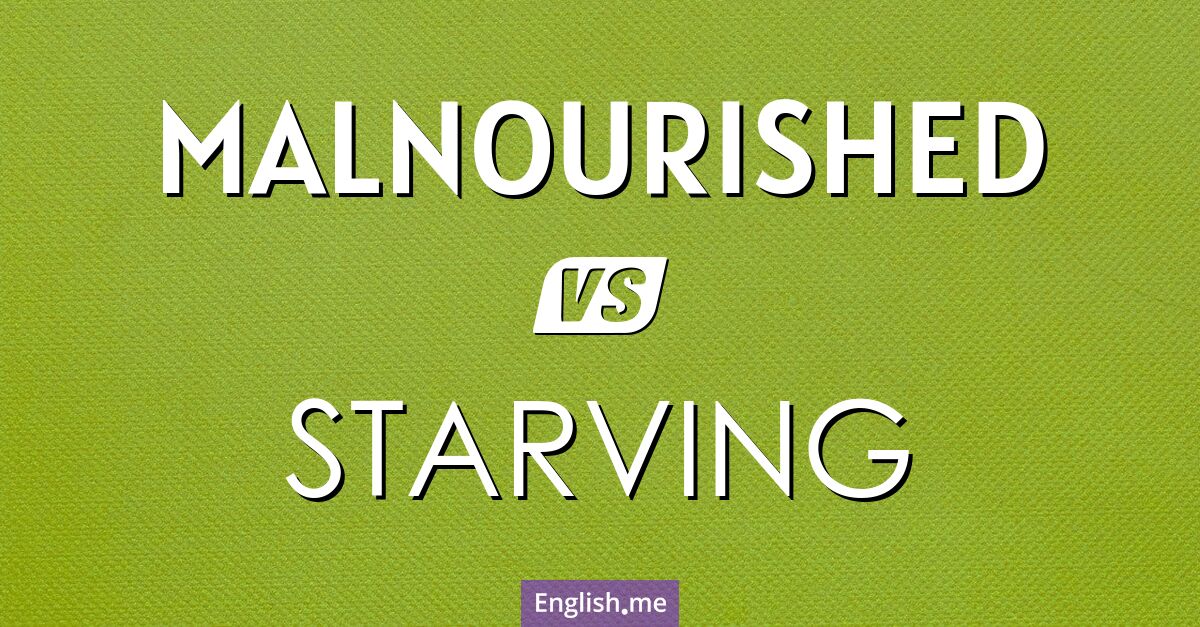 "Malnourished" (unterernährt) gegen "Starving" (am Verhungern)