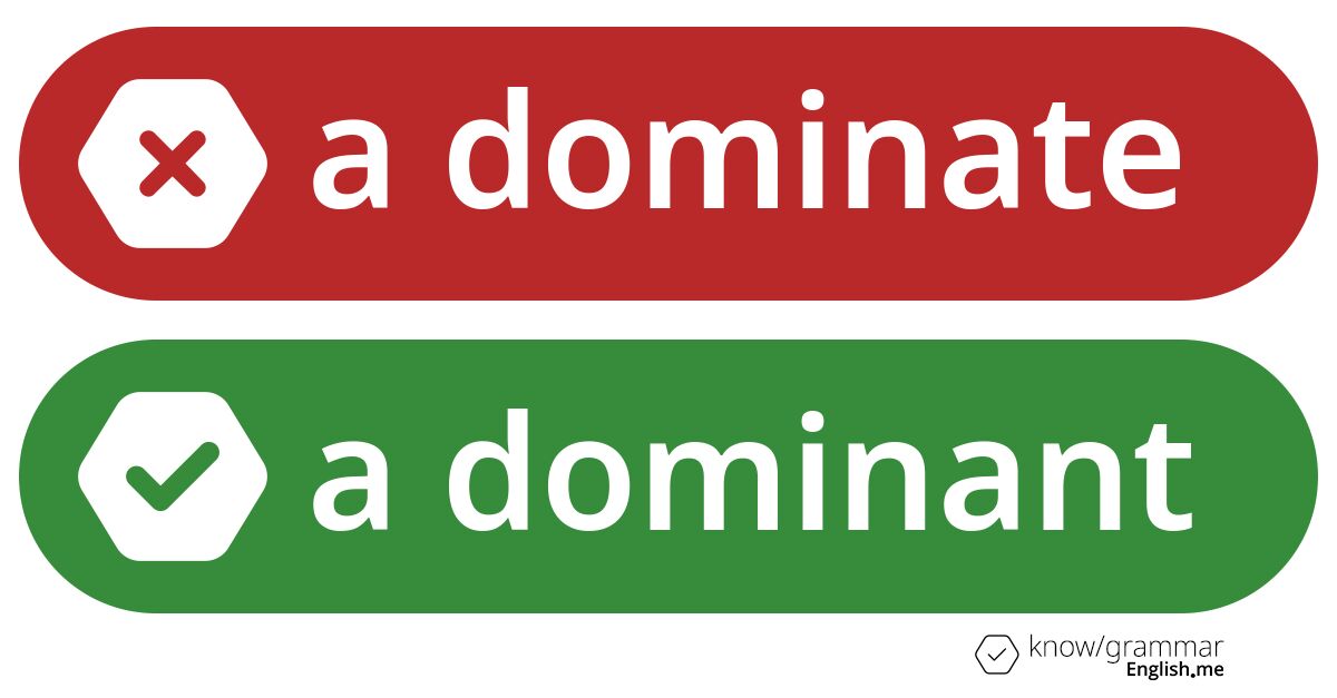 Warum ist "a dominate" im Englischen falsch?
