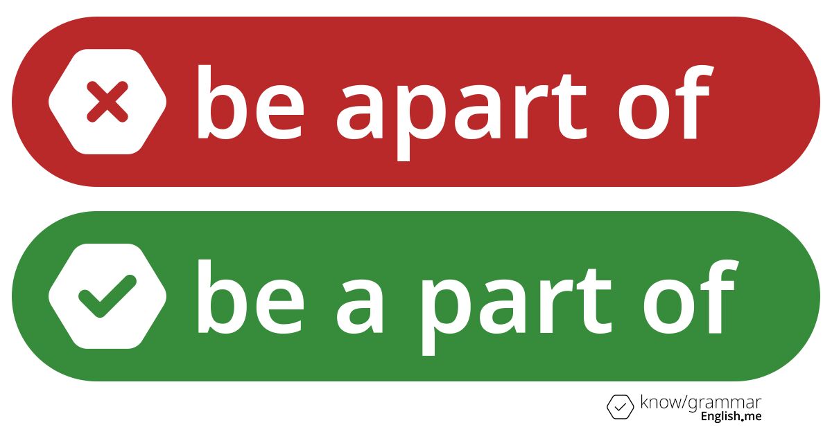 Warum ist "be apart of" im Englischen falsch?