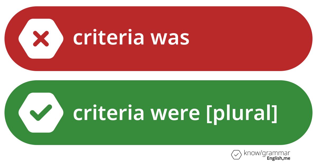 Warum ist "criteria was" im Englischen falsch?