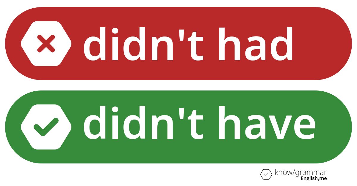 Warum ist "didn't had" im Englischen falsch?