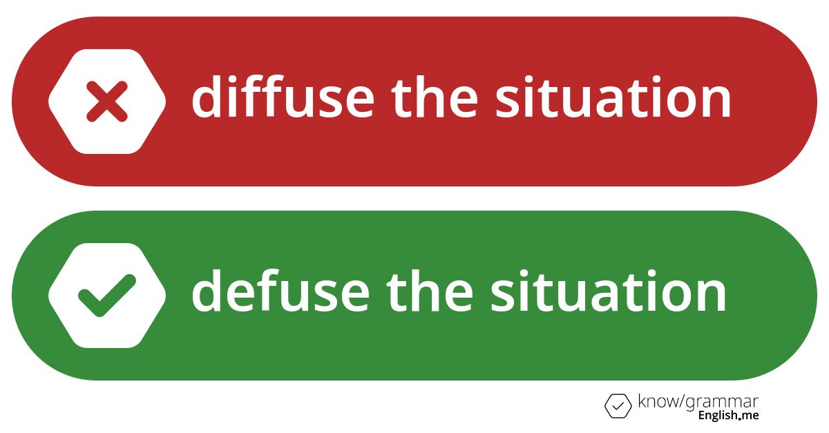 Warum ist "diffuse the situation" im Englischen falsch?