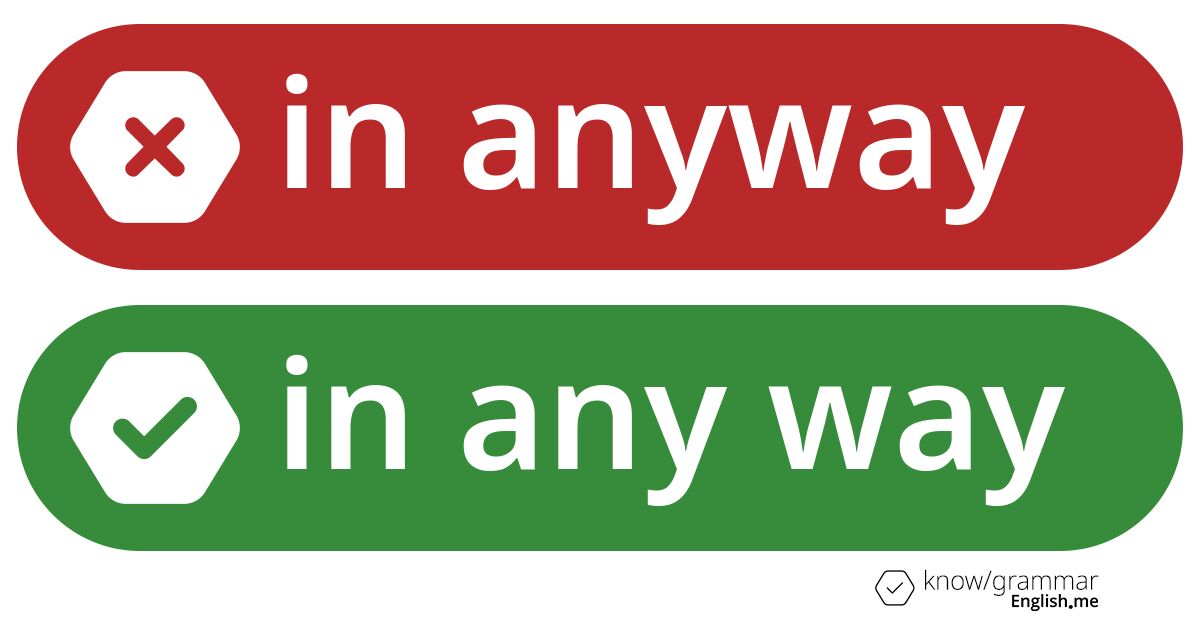 Warum ist "in anyway" im Englischen falsch?