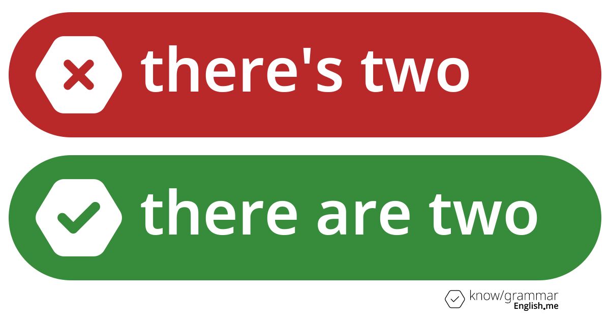 Warum ist "there's two" im Englischen falsch?