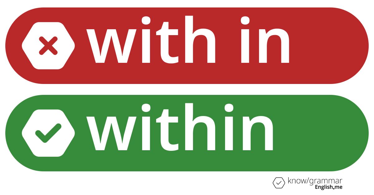 Warum ist "with in" im Englischen falsch?