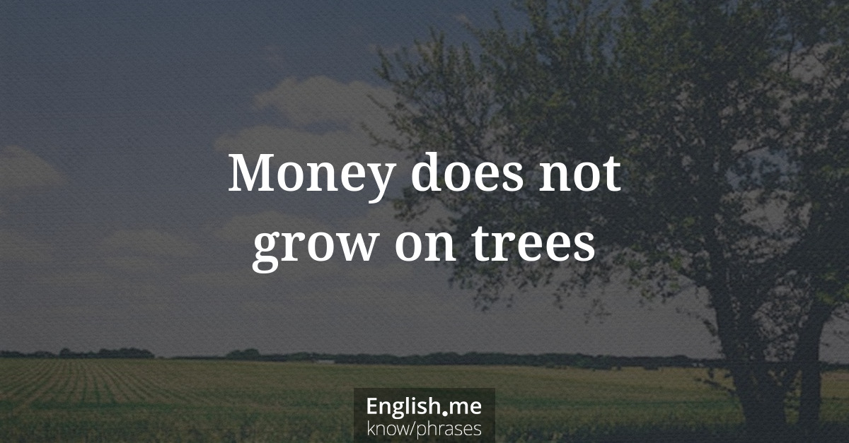 Erklärung &#8220;Money does not grow on trees&#8221;