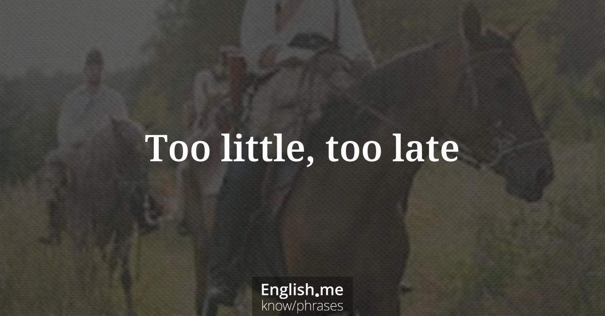Erklärung &#8220;Too little, too late&#8221;