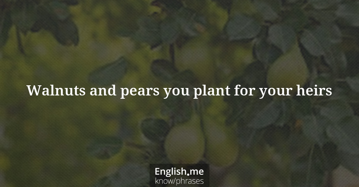 Erklärung &#8220;Walnuts and pears you plant for your heirs&#8221;